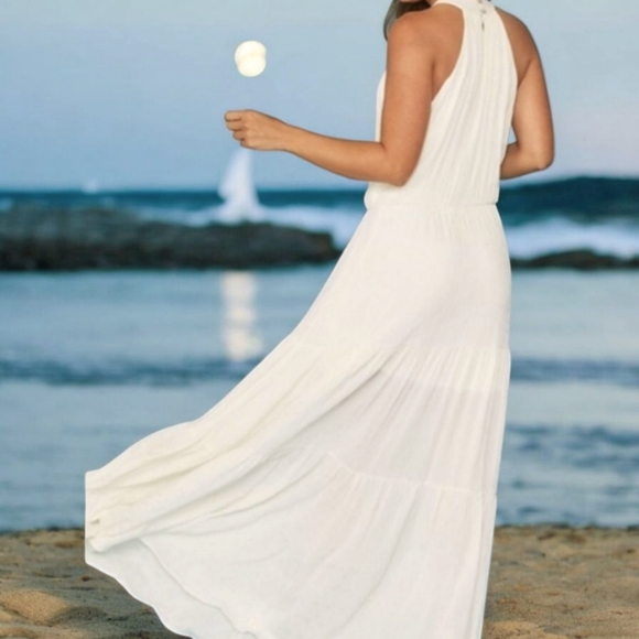 BETSEY JOHNSON BLOUSON WHITE MAXI DRESS NWT! - Picture 3 of 14